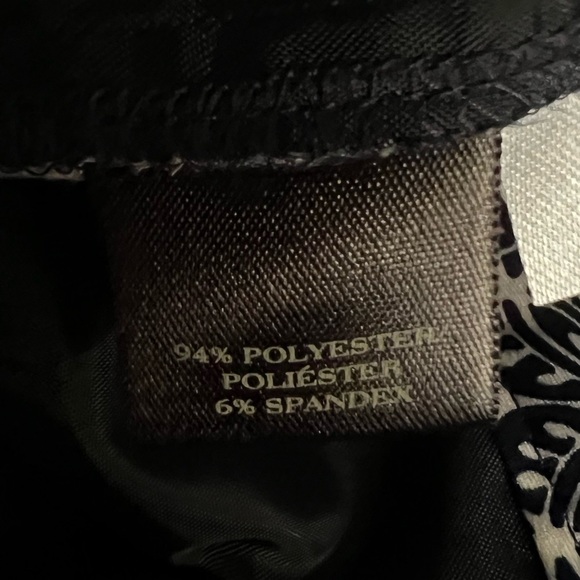 Ann Taylor Trousers silky palazzo Pant Navy Geometric Flowy size 10 - Picture 5 of 5